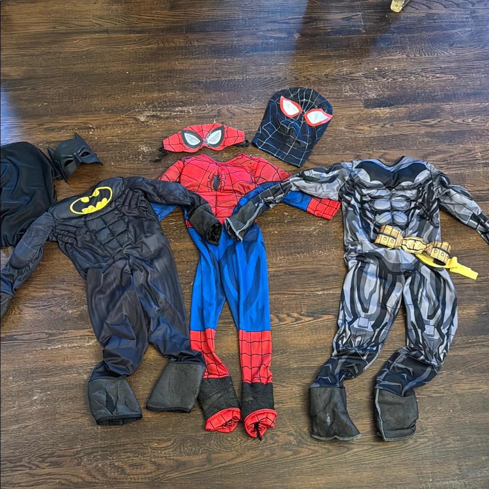 Superhero Kids Costume Set - Black, Blue, Red